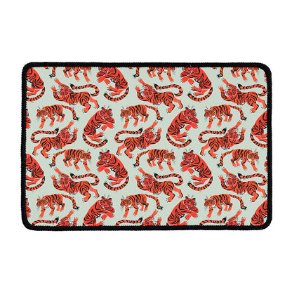 Gouache Tiger Pattern Print Kitchen Mat