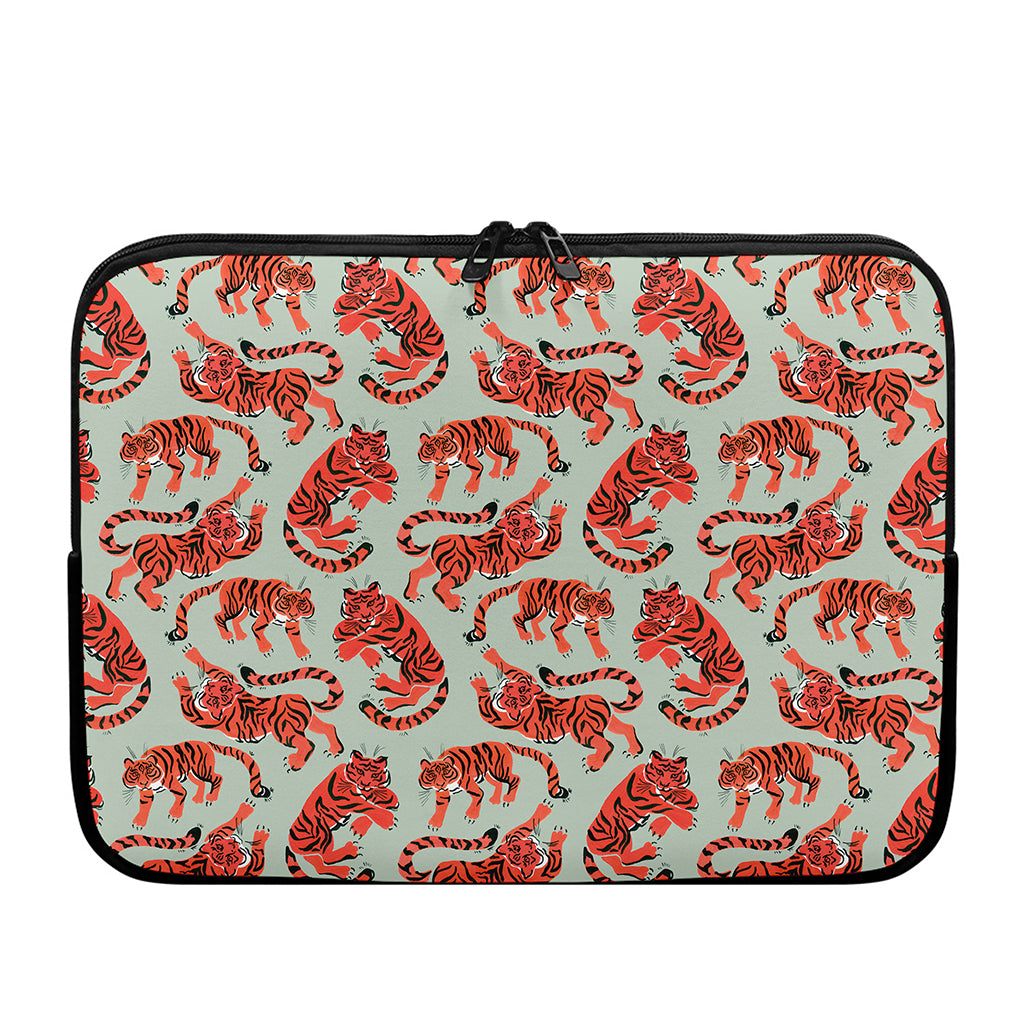 Gouache Tiger Pattern Print Laptop Sleeve