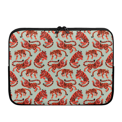 Gouache Tiger Pattern Print Laptop Sleeve