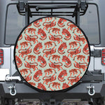 Gouache Tiger Pattern Print Leather Spare Tire Cover