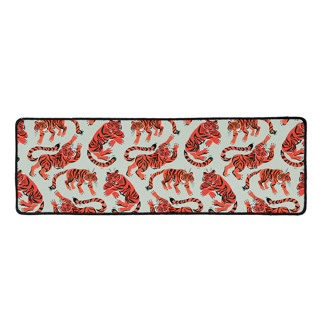Gouache Tiger Pattern Print Long Kitchen Mat