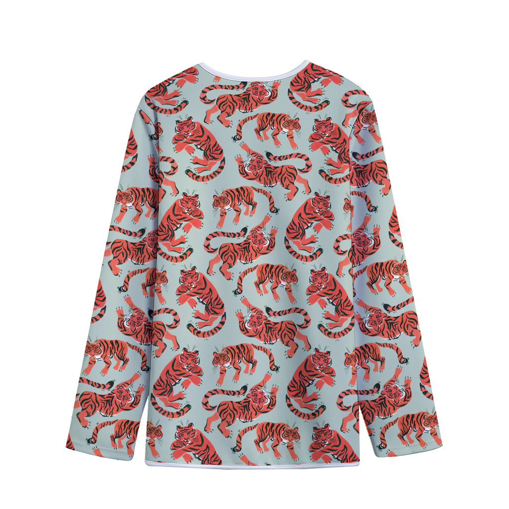 Gouache Tiger Pattern Print Long Sleeve Short Coat
