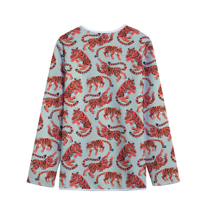Gouache Tiger Pattern Print Long Sleeve Short Coat