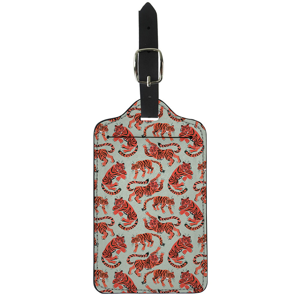 Gouache Tiger Pattern Print Luggage Tag