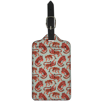 Gouache Tiger Pattern Print Luggage Tag