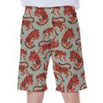 Gouache Tiger Pattern Print Men's Beach Shorts