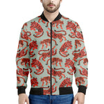 Gouache Tiger Pattern Print Men's Bomber Jacket