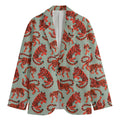Gouache Tiger Pattern Print Men's Cotton Blazer