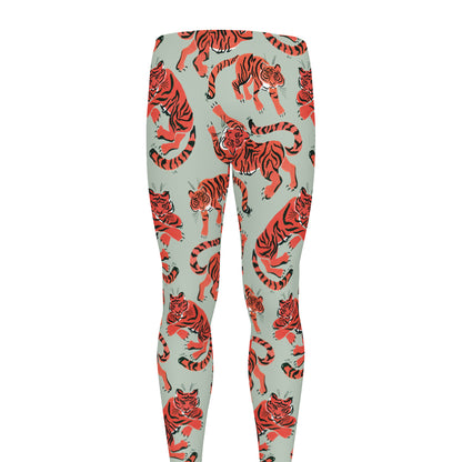 Gouache Tiger Pattern Print Men's leggings