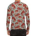 Gouache Tiger Pattern Print Men's Long Sleeve Rash Guard