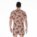 Gouache Tiger Pattern Print Men's Rompers