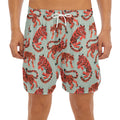 Gouache Tiger Pattern Print Men's Split Running Shorts