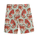 Gouache Tiger Pattern Print Men's Sports Shorts