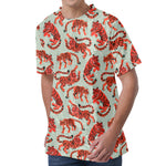 Gouache Tiger Pattern Print Men's Velvet T-Shirt