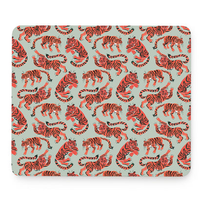 Gouache Tiger Pattern Print Mouse Pad