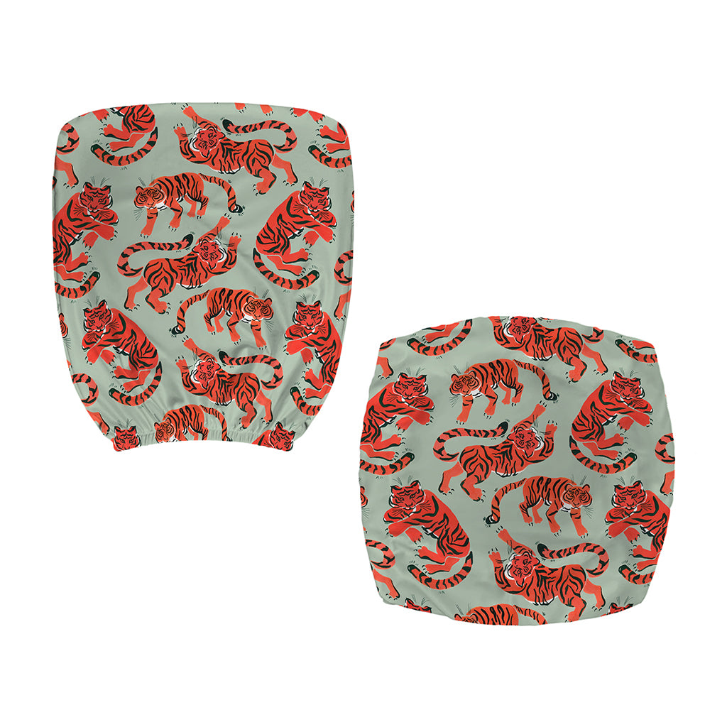 Gouache Tiger Pattern Print Office Chair Cover