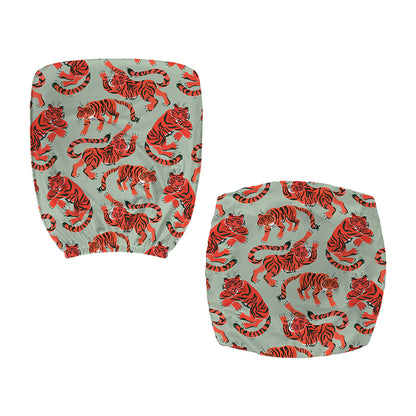 Gouache Tiger Pattern Print Office Chair Cover