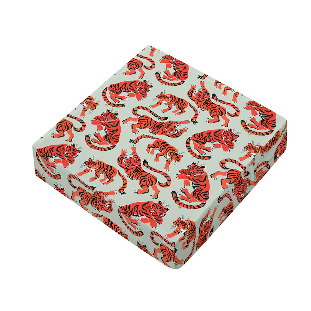 Gouache Tiger Pattern Print Outdoor Seat Cushion Cover