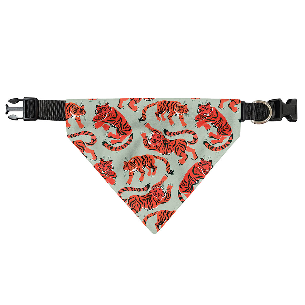 Gouache Tiger Pattern Print Over The Collar Dog Bandana