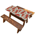 Gouache Tiger Pattern Print Picnic Table Cover