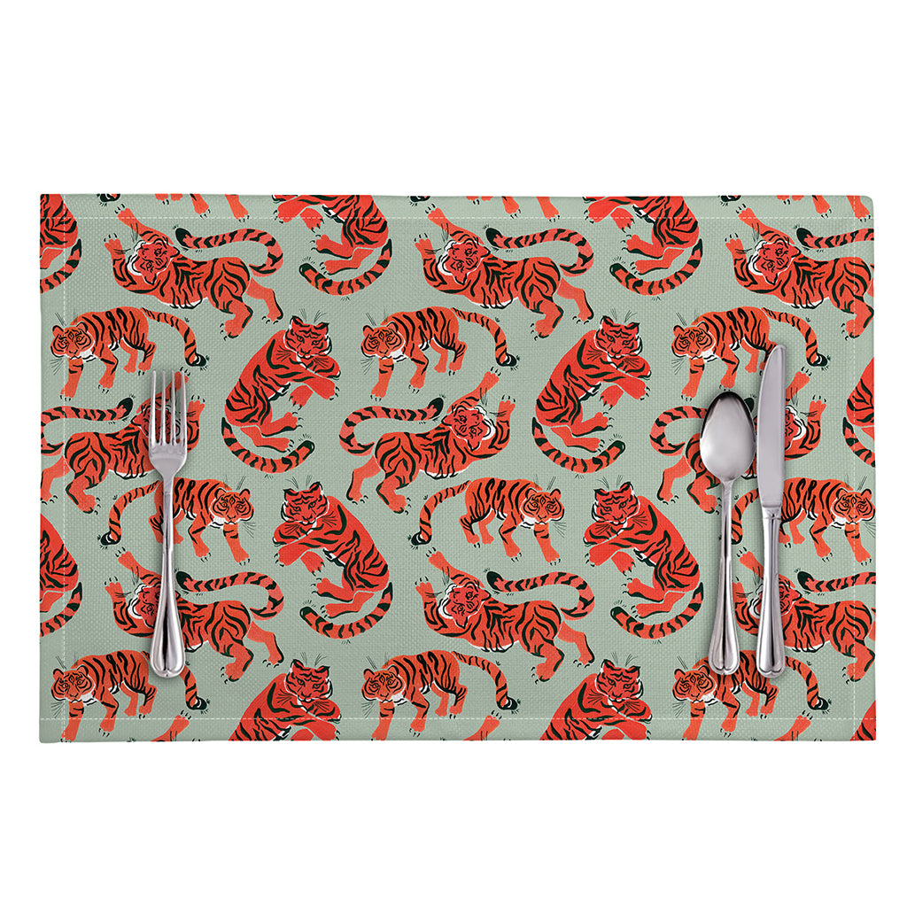 Gouache Tiger Pattern Print Placemat
