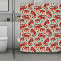 Gouache Tiger Pattern Print Polyester Shower Curtain