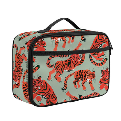 Gouache Tiger Pattern Print Portable Lunch Bag