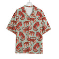 Gouache Tiger Pattern Print Rayon Hawaiian Shirt