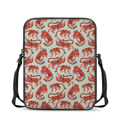 Gouache Tiger Pattern Print Rectangular Crossbody Bag