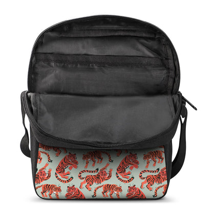 Gouache Tiger Pattern Print Rectangular Crossbody Bag