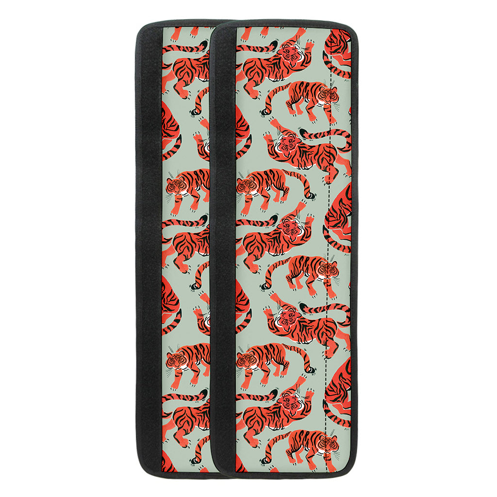 Gouache Tiger Pattern Print Refrigerator Handle Covers