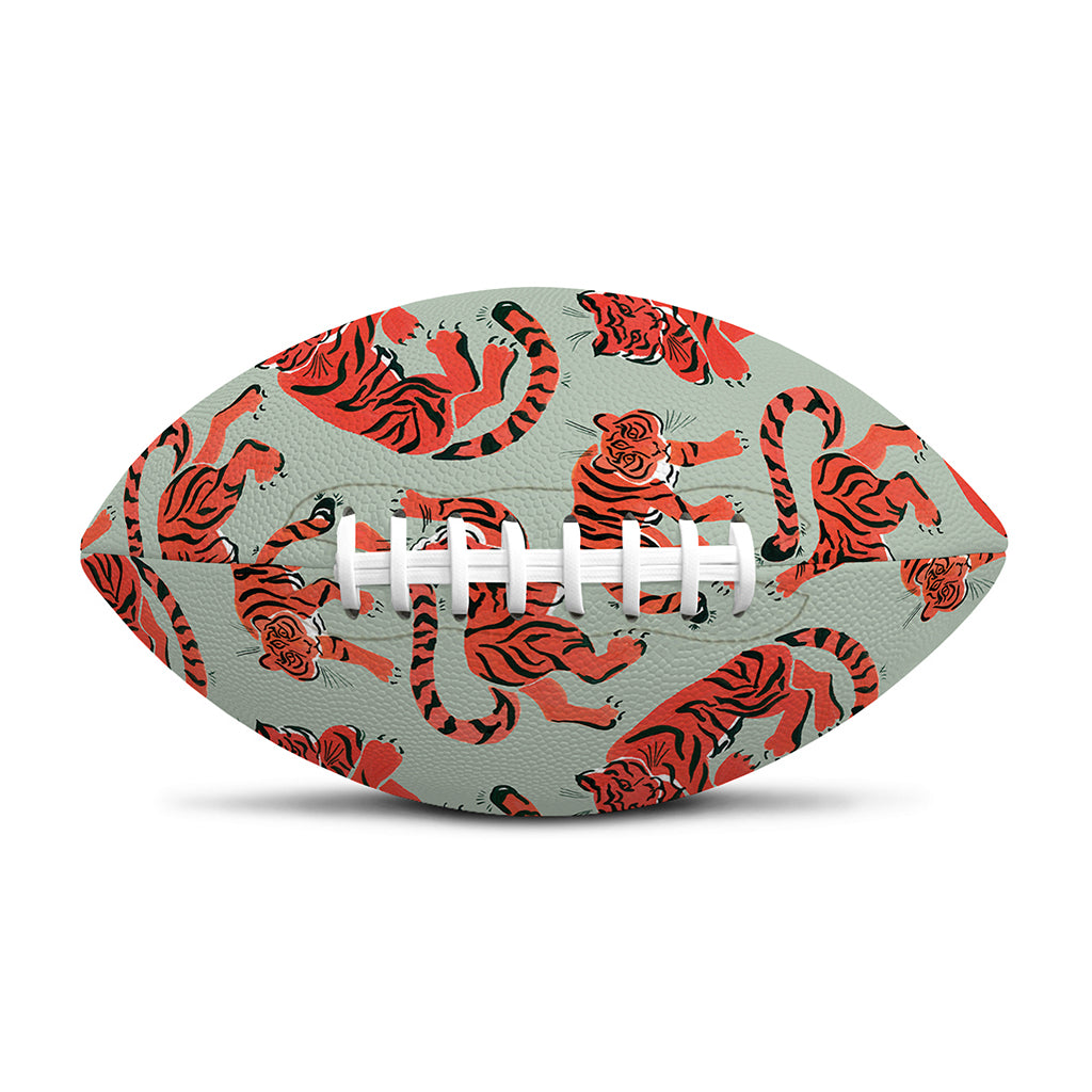 Gouache Tiger Pattern Print Rugby Ball
