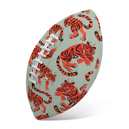 Gouache Tiger Pattern Print Rugby Ball