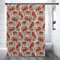 Gouache Tiger Pattern Print Shower Curtain