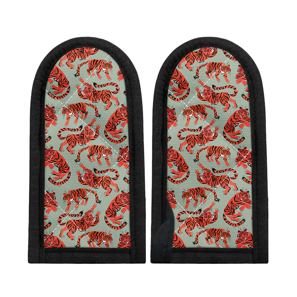 Gouache Tiger Pattern Print Skillet Handle Cover