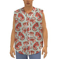 Gouache Tiger Pattern Print Sleeveless Baseball Jersey