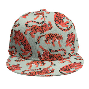 Gouache Tiger Pattern Print Snapback Cap