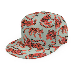 Gouache Tiger Pattern Print Snapback Cap