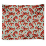 Gouache Tiger Pattern Print Tapestry
