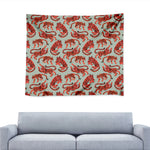 Gouache Tiger Pattern Print Tapestry