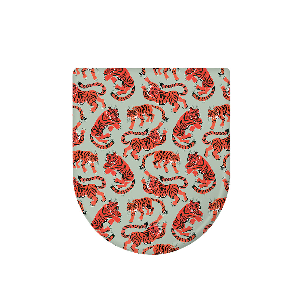 Gouache Tiger Pattern Print Toilet Lid Cover
