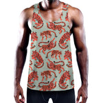Gouache Tiger Pattern Print Training Tank Top