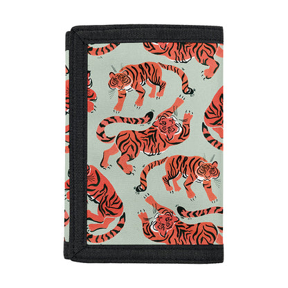 Gouache Tiger Pattern Print Trifold Wallet