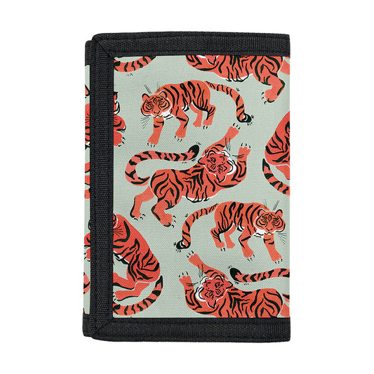 Gouache Tiger Pattern Print Trifold Wallet