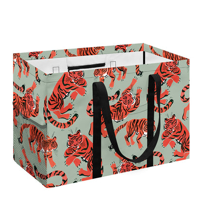 Gouache Tiger Pattern Print Utility Tote Bag