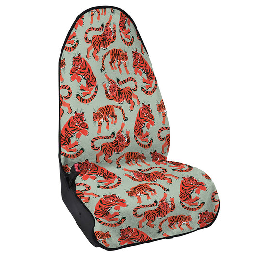 Gouache Tiger Pattern Print Waterproof Car Seat Cover