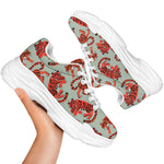 Gouache Tiger Pattern Print White Chunky Shoes