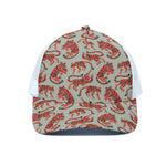 Gouache Tiger Pattern Print White Mesh Trucker Cap