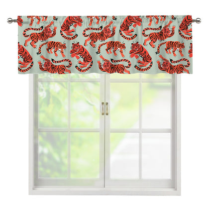 Gouache Tiger Pattern Print Window Valance