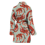 Gouache Tiger Pattern Print Women's Bathrobe